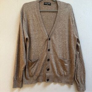 Kallspin Cashmere Wool Blend Men's Brown Cardigan Sweater Sz M